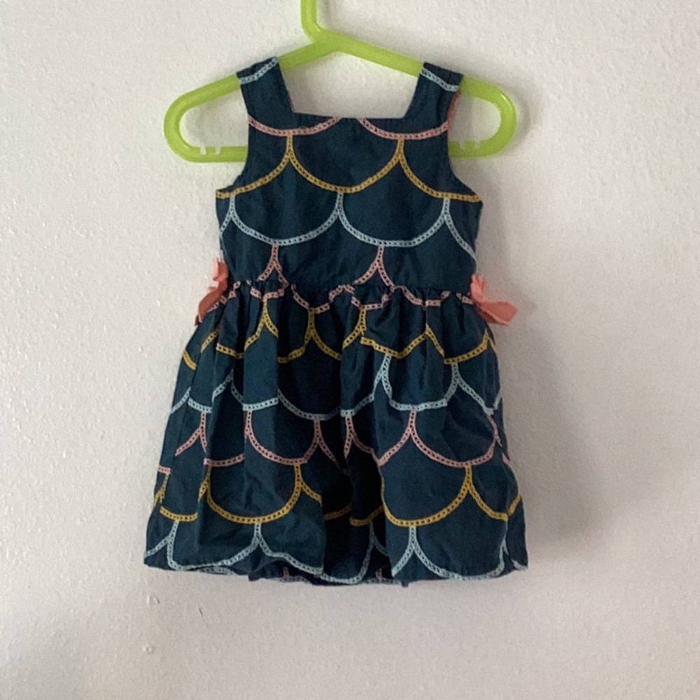 Genuine kids by Oshkosh girls toddler dark blue mermaid scale dress size 3T